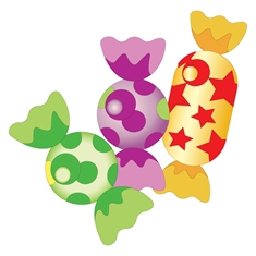 Candyland Theme Assorted Candy Transparent Sticker